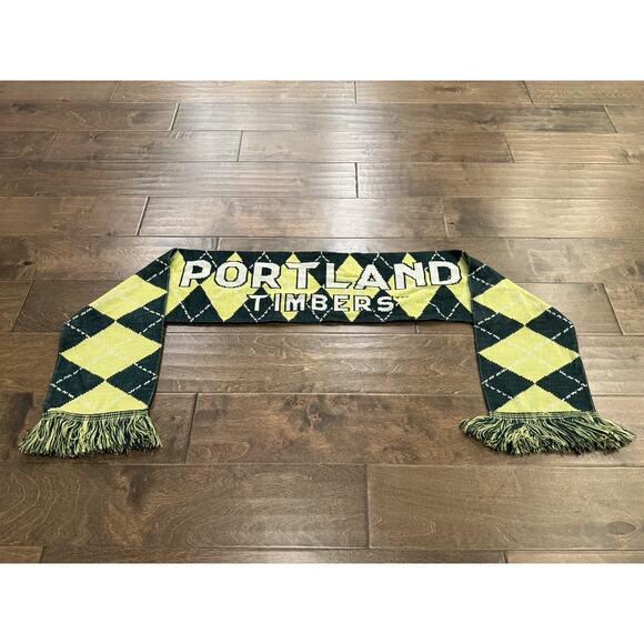 Puppneck Scarves Unisex Green White MLS Portland Timbers Knit Scarf Size 61x7 - Picture 2 of 7